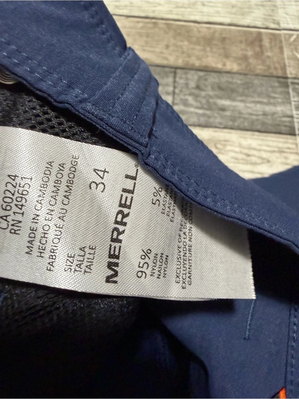 Merrell Cargo Hiking Shorts Men’s 34 Navy Blue (Inseam 9.5) Stretch Tech